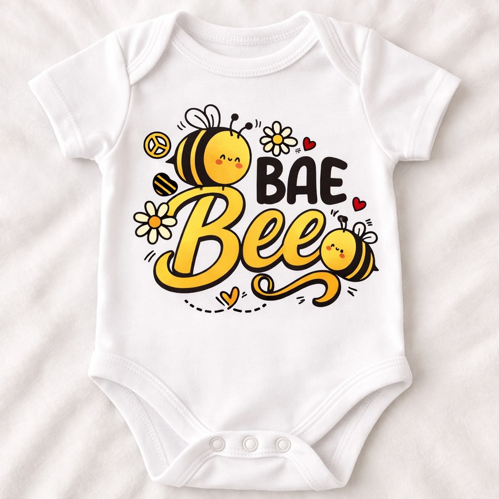 Bae Bee Baby Onesie – Cute Bee Bodysuit – Funny Baby Shower Gift for Newborn